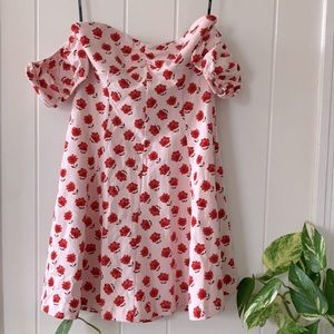 Forever 21 Floral Pink Red Dress